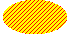 Illustration of an ellipse filled with slanting lines over a background color
