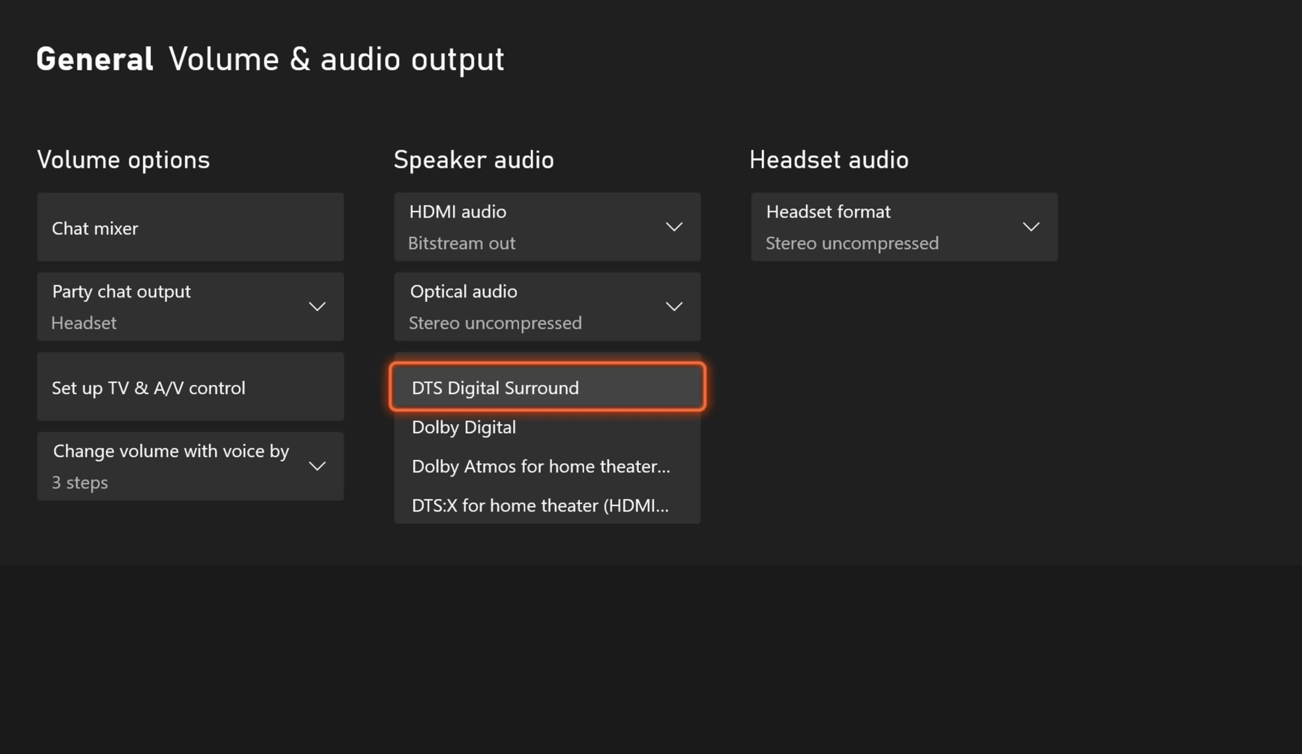 enable spatial sound on xbox one in the settings app