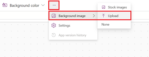 Screenshot that shows where to choose a background image from the command bar.