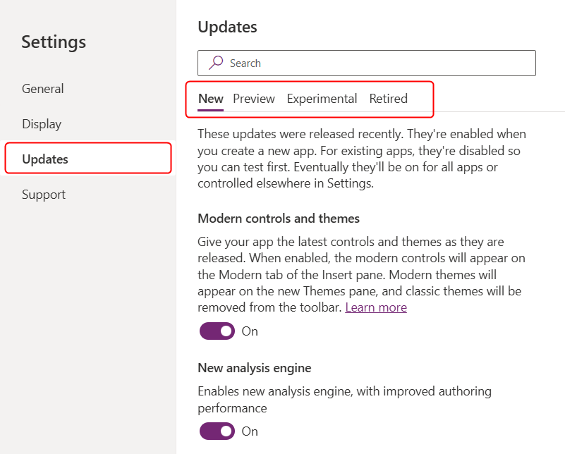 Settings for canvas app Settings for canvas apps.