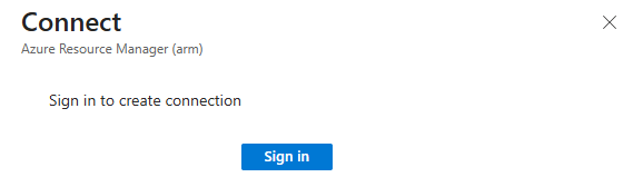 Screenshot shows the Connect pane where you can select Sign In.