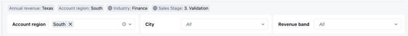 Active filters bar on a published dashboard.