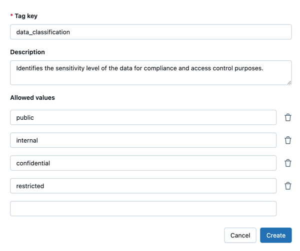 Create a tag policy.