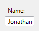 screen shot of text-aligned label above text box
