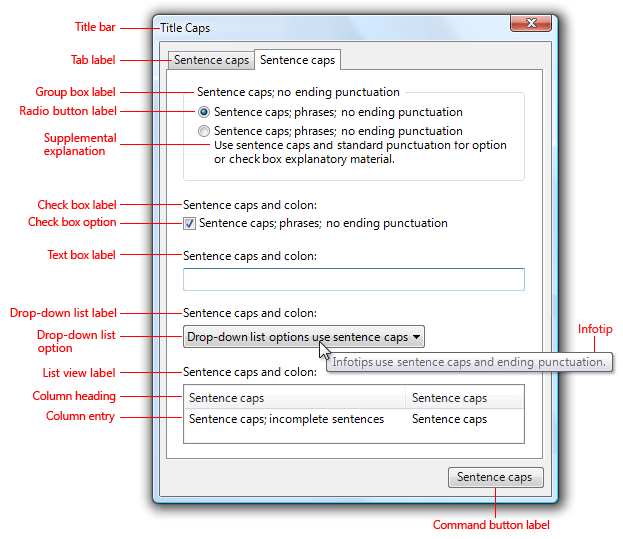 screen shot of generic property sheet