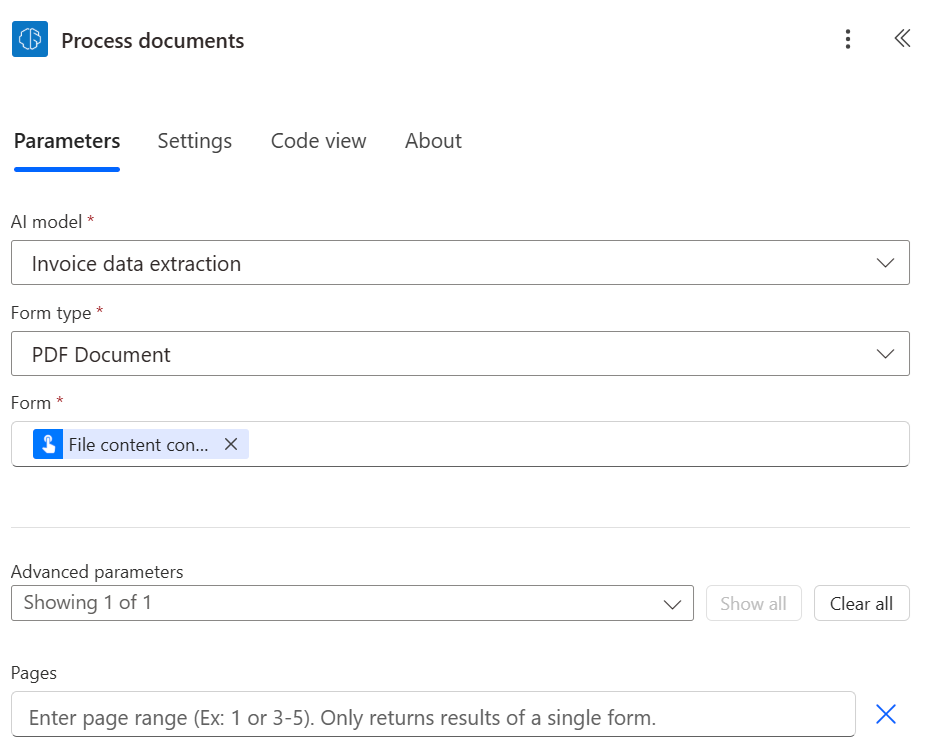 Screenshot of the Pages field where you enter the page range.