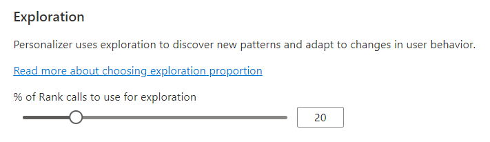 The exploration value determines what percentage of Rank calls are answered with exploration