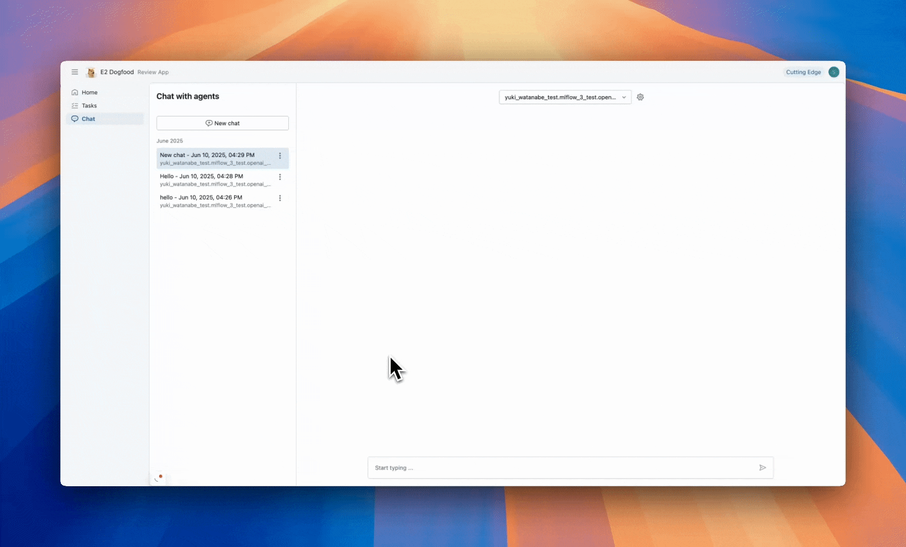 Review App chat UI