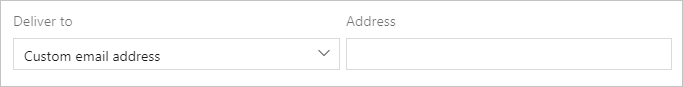Screenshot that shows the custom email team delivery options.