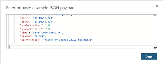 Paste sample payload