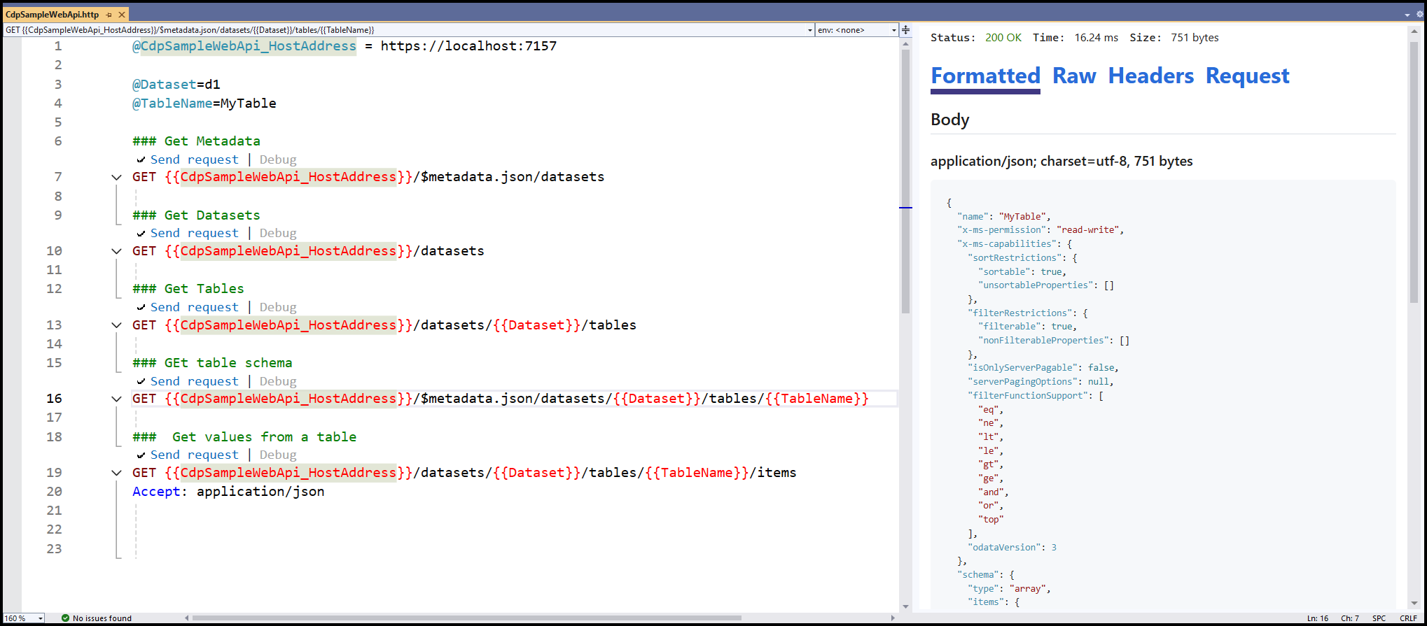 Showing the CdpSampleWebApi.http file