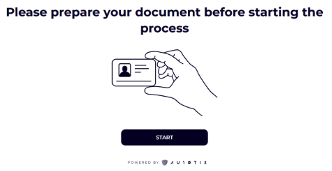 The AU10TIX screen where you are prompted to prepare your credentials and to select the start button.