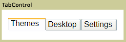 A TabControl with three tabs showing the middle tab selected and displaying its content