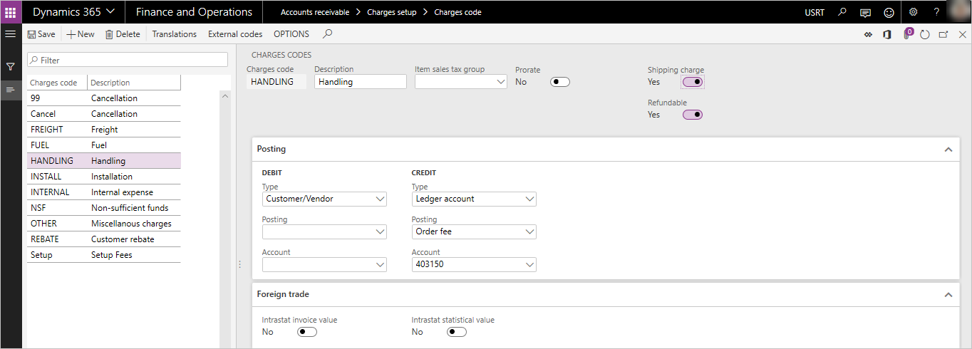 Screenshot of charges example.