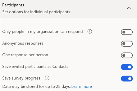 Respondent settings Respondent settings.