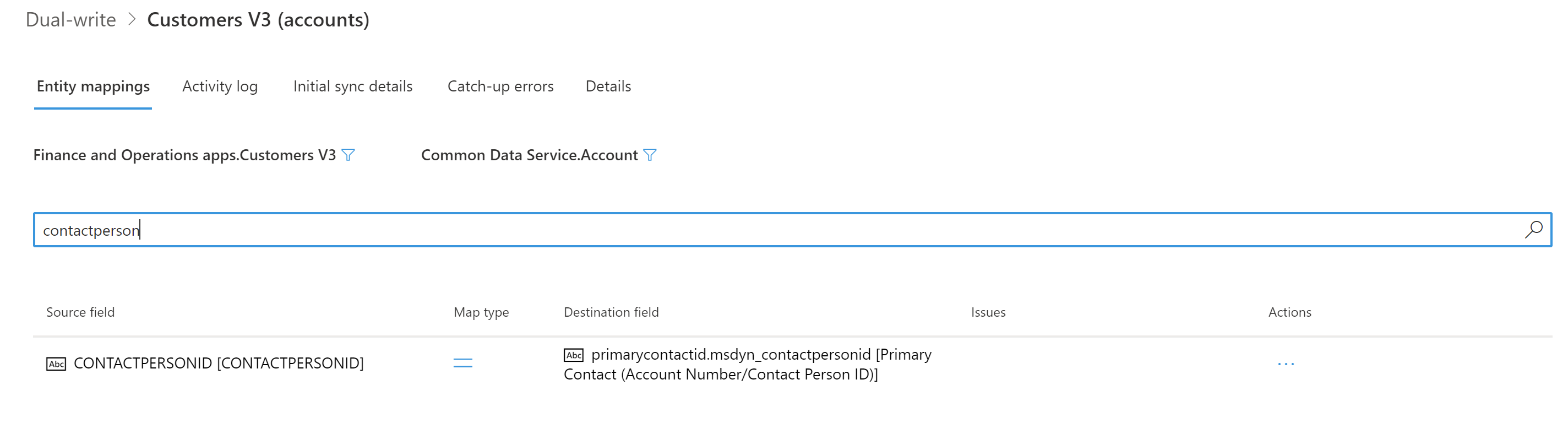 Screenshot of deleting the ContactPersonID column.