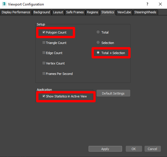 Viewport settings Viewport settings.