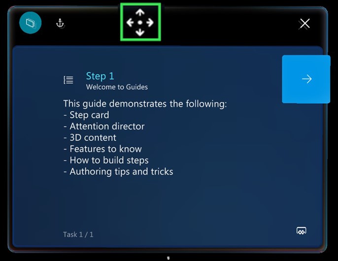 Navigation bar on instruction card Navigation bar on instruction card.
