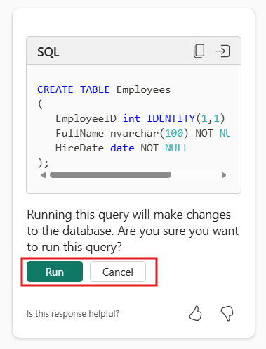 Screenshot of Copilot read and write with approval mode.