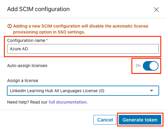 Generate SCIM token