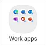 Screenshot of the Samsung Galaxy S20 work profile folder.