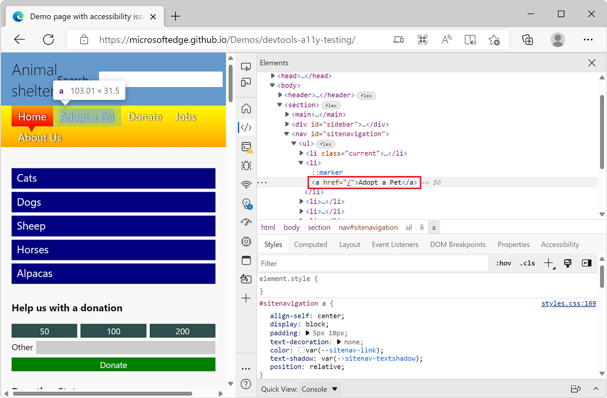 Optimize CSS styles with the CSS overview tool - Microsoft Edge ...