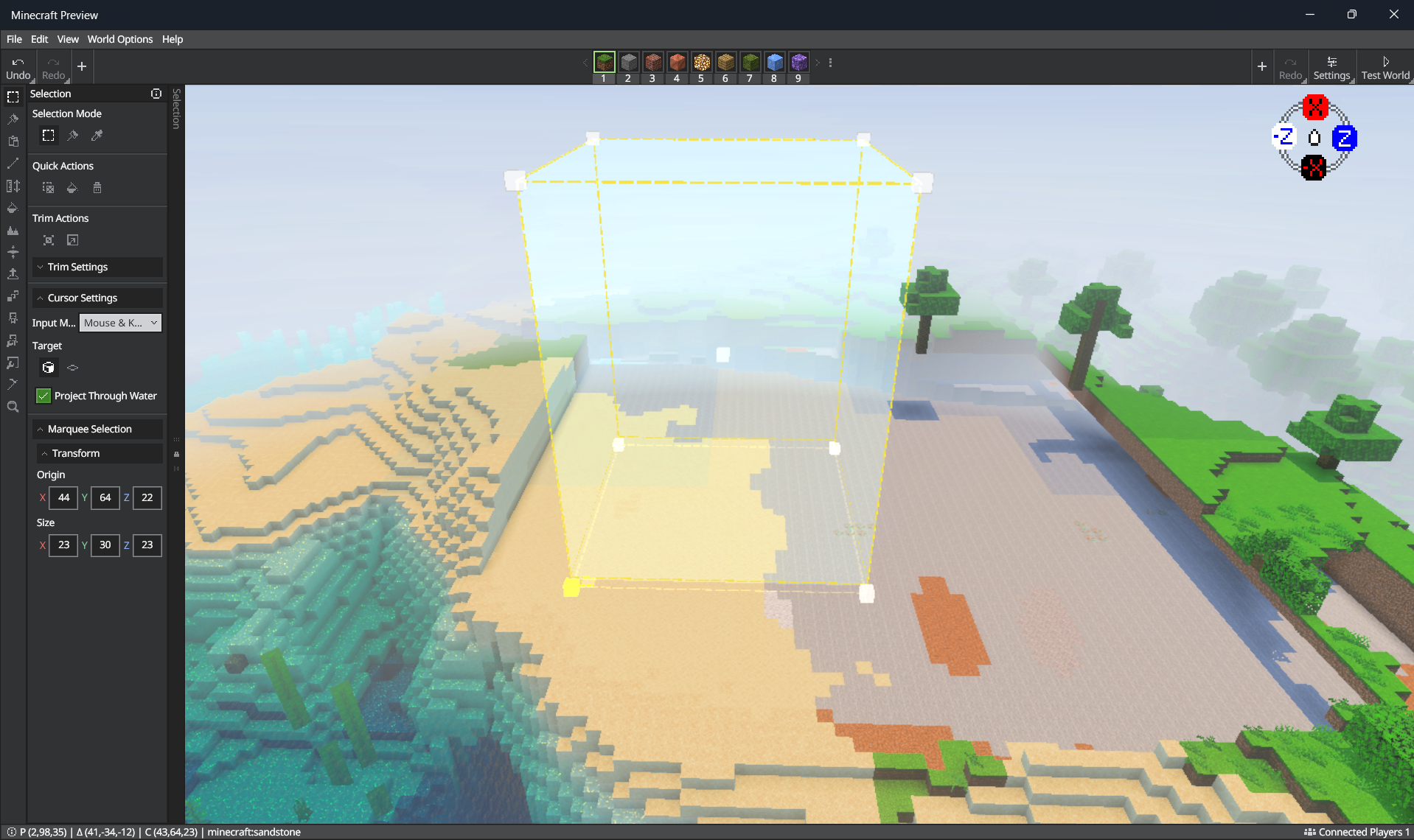Rectangular prism selection