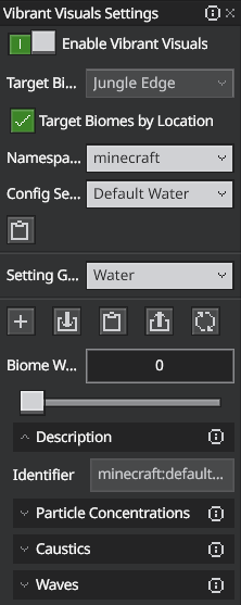 Water Settings