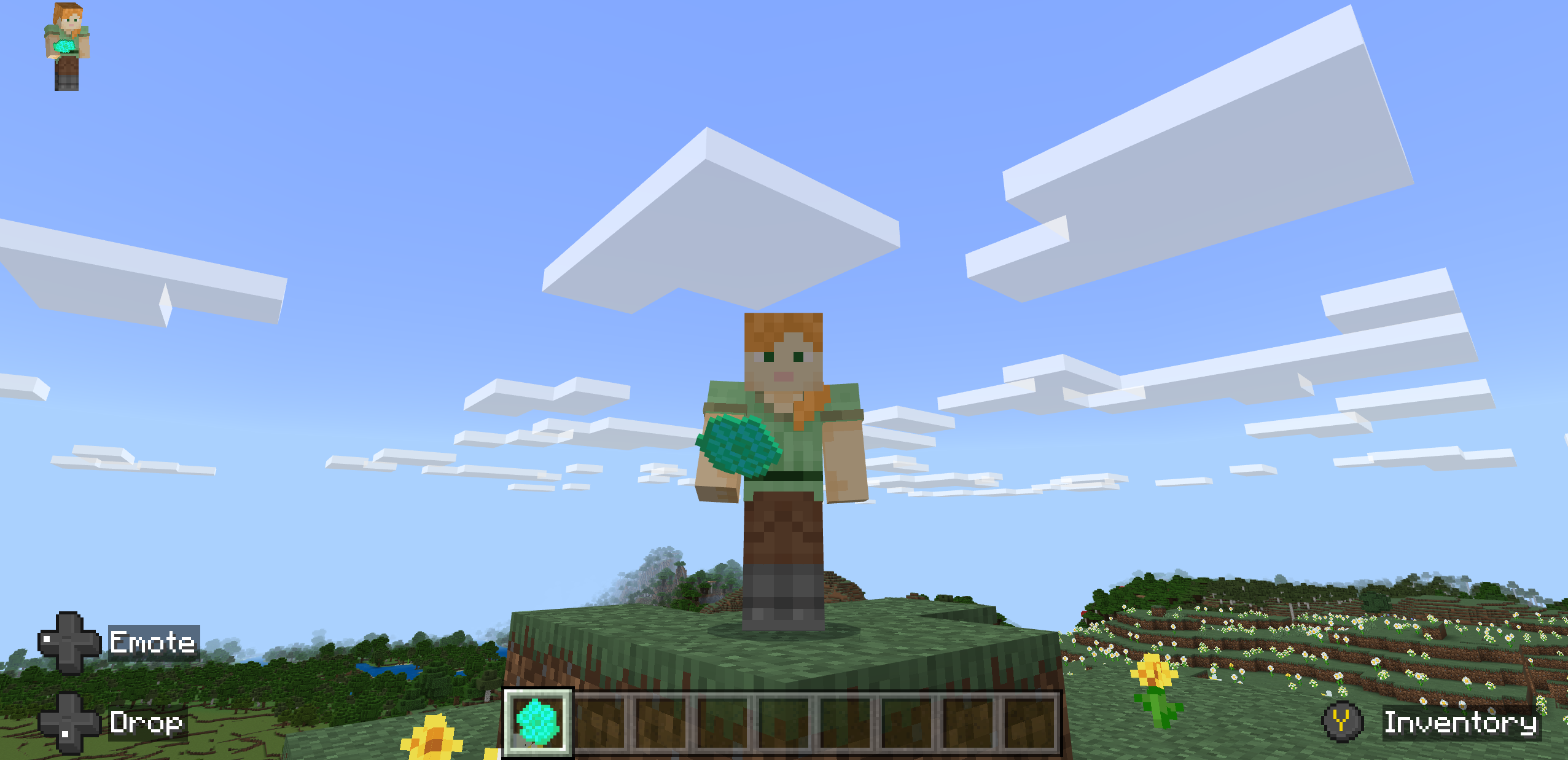 Image of Minecraft character Alex holding a custom goo item