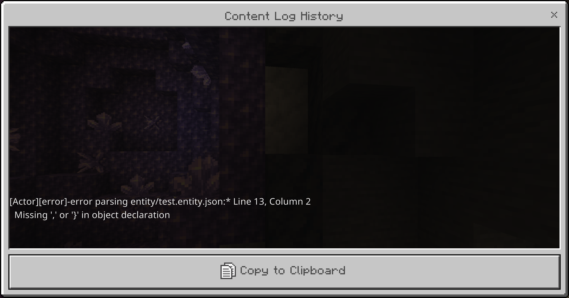 Error log history