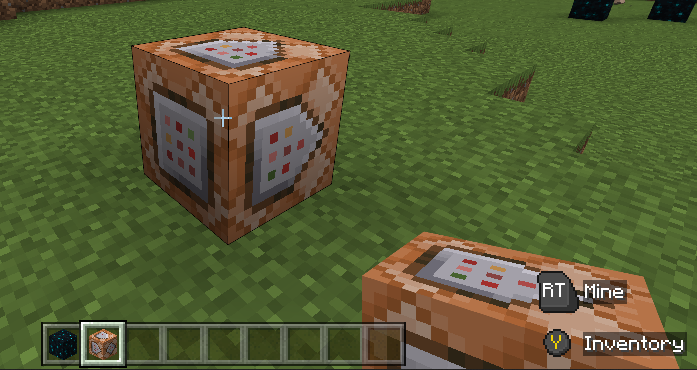 Image showing the back of a placed command block
