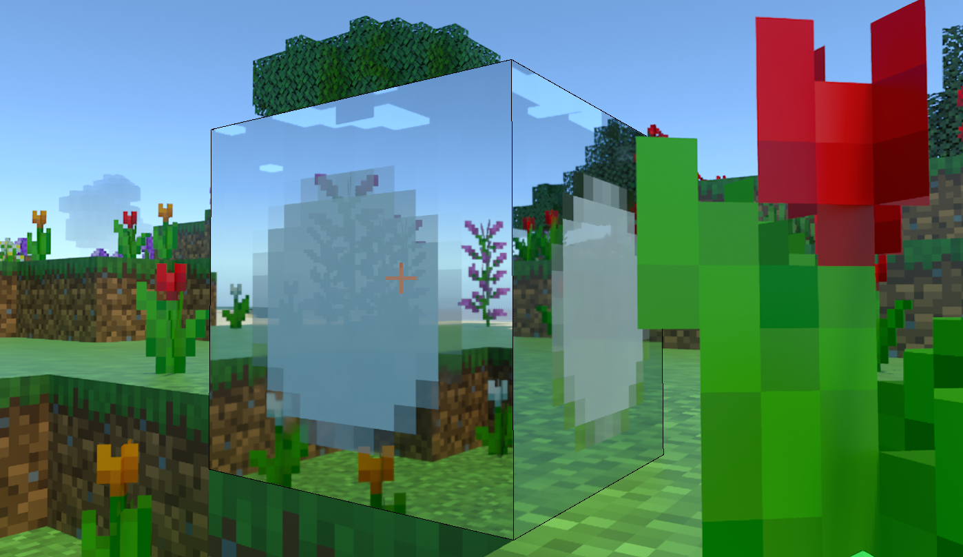 concrete white block with metallic edges and a matte center