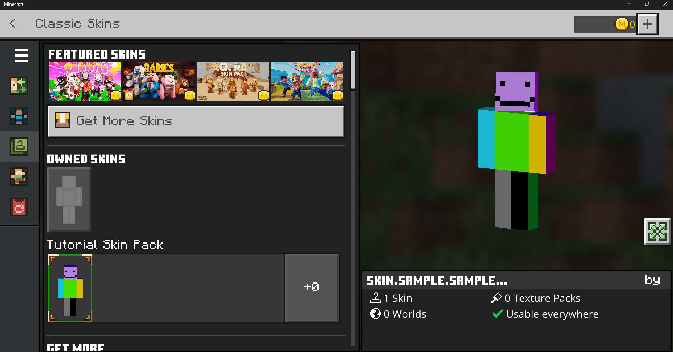 Image of the custom skin on the Featured Skins page.