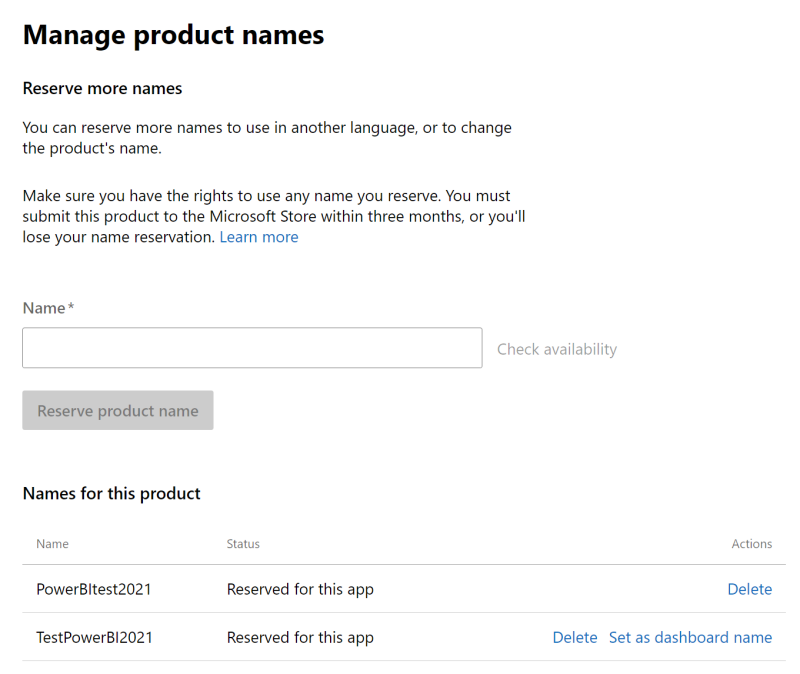 Manage name. Product name.