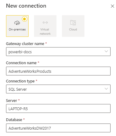 Screenshot of completed data source settings.