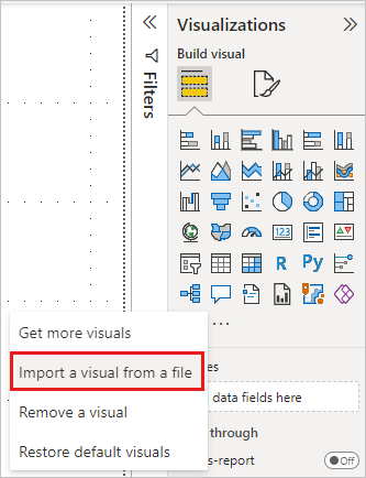 Screenshot showing More options in the Power BI Visualizations pane.