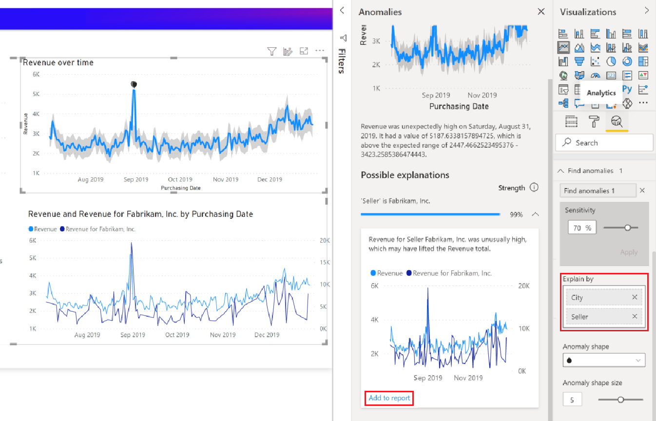 Screenshot of how to configure explanations.
