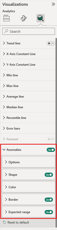 Screenshot of entry point for anomaly detection.