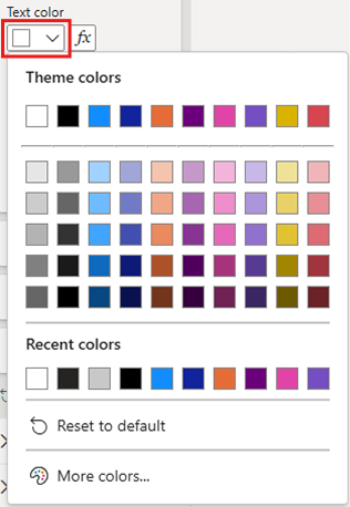 Screenshot of the Font color and Background color options.