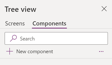 Screeshot showing the Components tab of the Tree view pane.