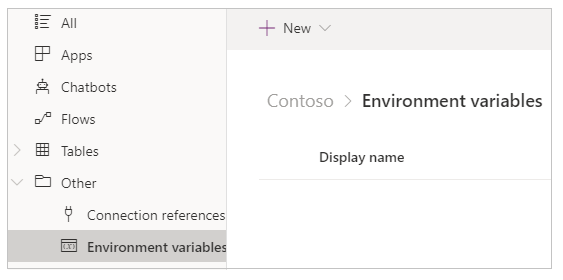 Solution explorer - Environment variables Solution explorer - Environment variables.