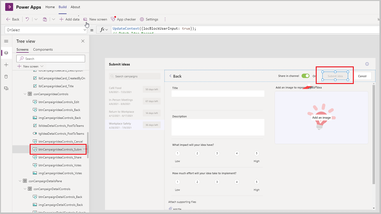 Select Submit button to add flow functionality Select Submit button to add flow functionality.