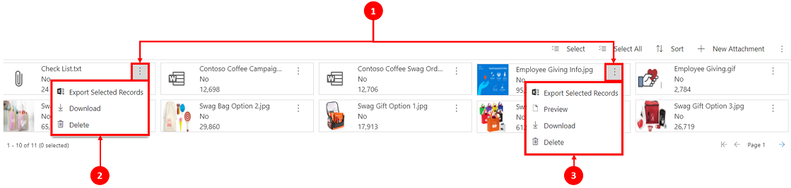 How to preview images attachments.