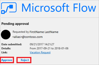 Screenshot of an approval request.