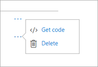 Screenshot of retrieving or deleting embed codes.