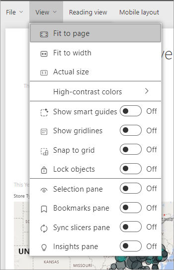 Screenshot of service page view settings.