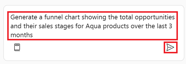 Screenshot of the Copilot text input for generating a visual from a question.