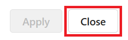 Screenshot of the Close button in Prep data for AI dialog window.
