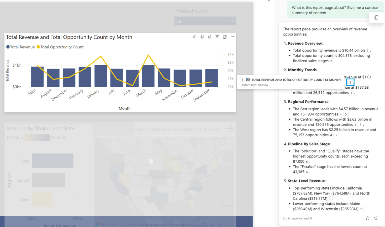 Screenshot of the Copilot pane and spotlighted reference footnotes.