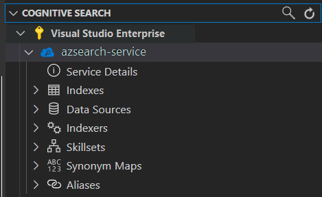 VS Code Azure search tree VS Code Azure search tree